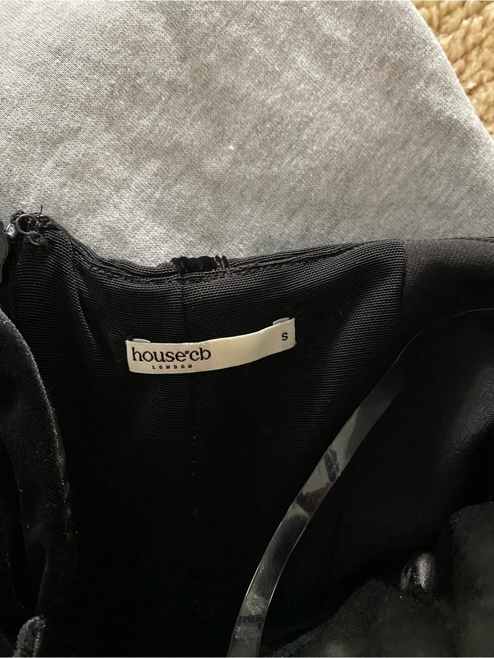 House of CB Black Strapless Velvet Corset Gown - Picture 3 of 4